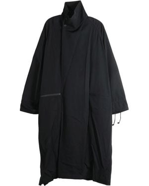 Yohji Yamamoto High-Neck Zip-Detail Coat - Black