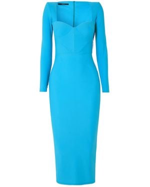 Alex Perry Leopard-Print Bustier Dress - Blue