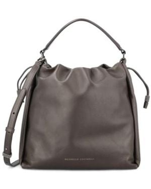 Brunello Cucinelli Drawstring Tote Bag - Grey