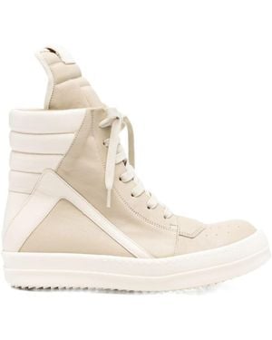Rick Owens High Top Geobasket Trainers - Natural