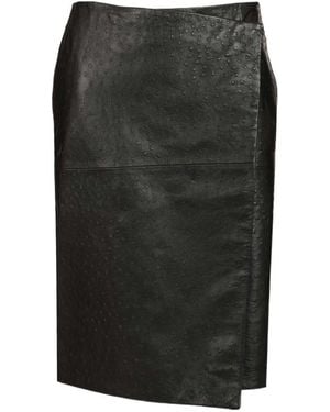 Loulou de Saison Gora Leather Wrap Skirt - Black