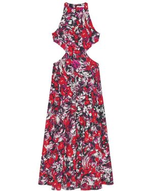 Givenchy Slashed Dress With Floral Print - Red