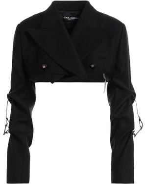 Dolce & Gabbana Leather Trims Blazer - Black