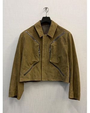 Rick Owens Long-Sleeved Leather Jacket - Green