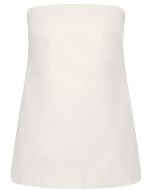 St. Agni Strapless Tie Top - White