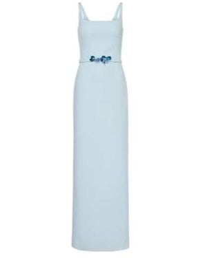 Safiyaa Kristena Draped Embellished Gown - Blue