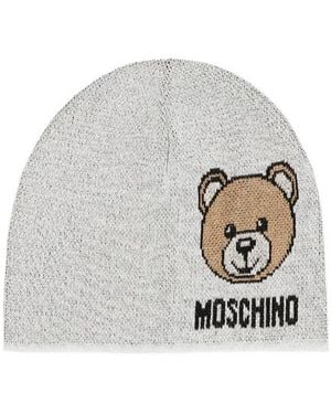 Moschino Teddy Bear Beanie - White