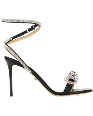 Mach & Mach Mach Mach Double-Bow Ankle-Strap Embellished Sandals - Black