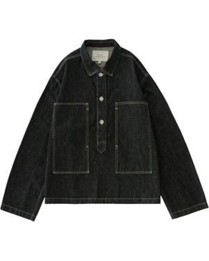 Studio Nicholson York Denim Polo Shirt - Black