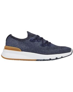Brunello Cucinelli Lace Up Sock Trainers - Blue