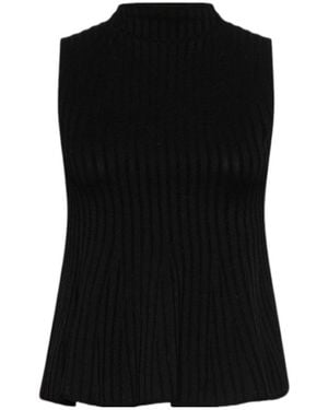 Marella Sleeveless Crewneck Top - Black
