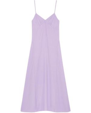 Maison Kitsuné Maison Kitsuné Sleeveless V-Neck Flared Dress - Purple