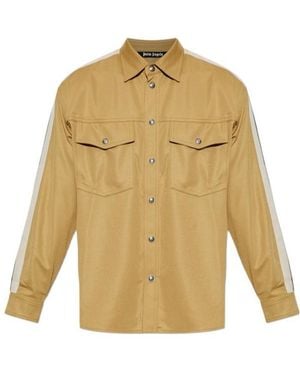 Palm Angels Side Stripe Detailed Shirt - Natural