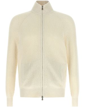 Brunello Cucinelli Zip Cardigan - White