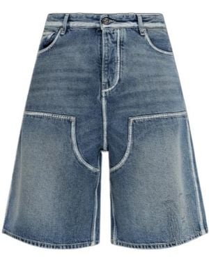 Amiri Contrast-Stitch Bermuda Shorts - Blue