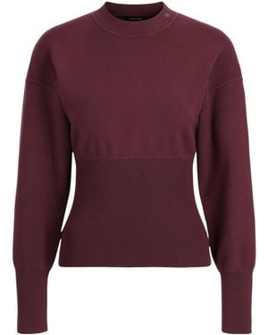 Anine Bing Paneled Mock-Neck Sweater - Purple