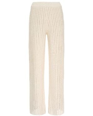 Fabiana Filippi Straight-Leg Ribbed Trousers - White