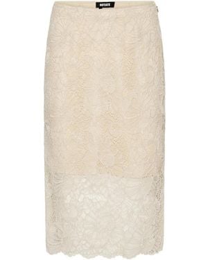 ROTATE BIRGER CHRISTENSEN Lace Midi Skirt - Natural