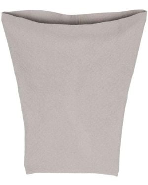 Rick Owens Fine-Knit Virgin Wool Cowl Scarf - Grey