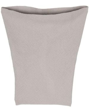 Rick Owens Fine-Knit Virgin Wool Cowl Scarf - Gray