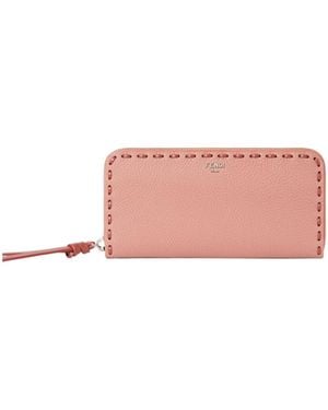 Fendi Zip Around Peekaboo Large Wallet - Pink