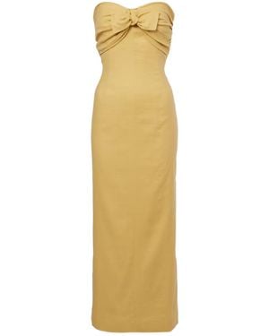 TOVE Rahel Linen And Cotton-Blend Maxi Dress - Metallic