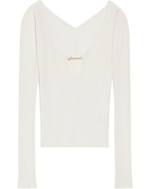 Jacquemus Pralu Ribbed Top - White