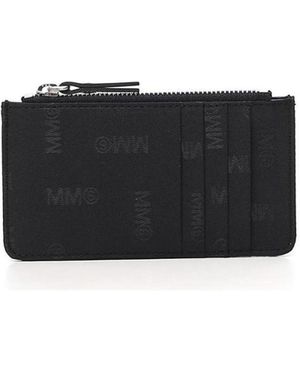 MM6 by Maison Martin Margiela Logo Zipped Cardholder Wallet - Black