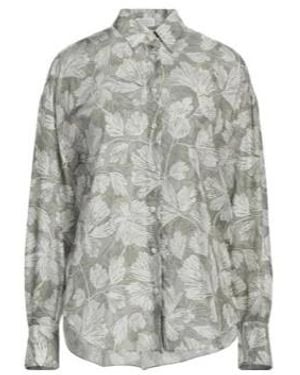 Brunello Cucinelli Long-Sleeved Printed Shirt - Gray