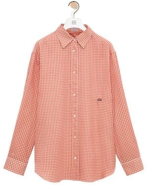 Loewe Long Sleeve Checked Shirt - Pink
