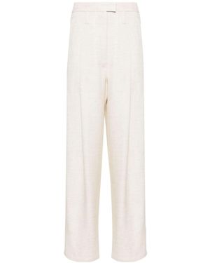 Philosophy Di Lorenzo Serafini Slub Pleated Straight Trousers - White