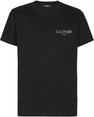 Balmain Logo Detailed Crewneck T-Shirt - Black