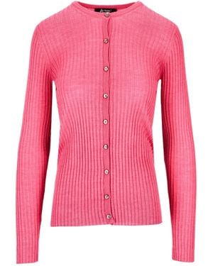 Lela Rose Ribs R-Neck Cardigan - Pink