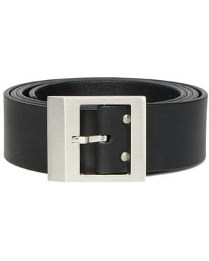 Rick Owens Square-Buckle Leather Belt - Black
