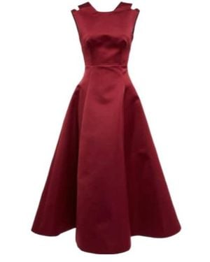 Emilia Wickstead Luz Cutout Satin Midi Dress - Red