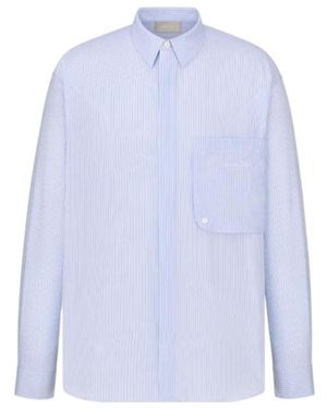 Dior Christian Couture Embroidery Shirt in Blue for Men | Lyst