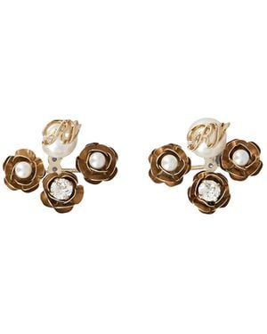 Roger Vivier Rose Pearls Earrings - White