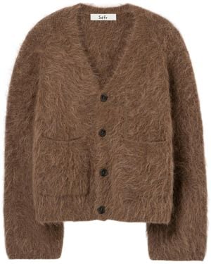 Séfr V-Neck Long-Sleeve Knit Top - Brown