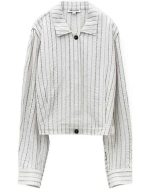 Low Classic Striped Jacket - White