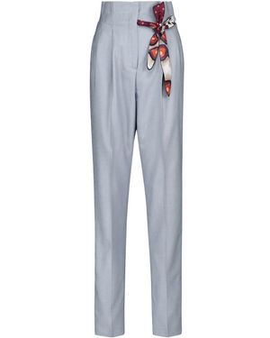 Gabriela Hearst High-Waisted Slim-Fit Trousers - Blue