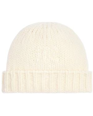 Celine Triomphe Beanie - White