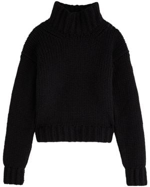 Moncler Logo Wool-Blend Sweater - Black