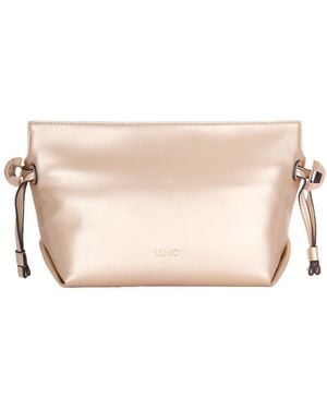 Liu Jo Logo Lettering Clutch Bag - Natural