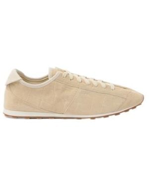 Jacquemus Tennis Croc-Effect Suede Sneakers - Natural