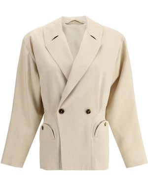 Blazé Milano Viscose Blazer - Natural