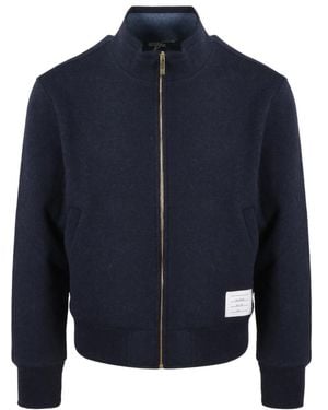Thom Browne Zip-Up Long-Sleeved Jacket - Blue