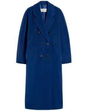 Max Mara Madame Double-Breasted Belted Coat - Blue
