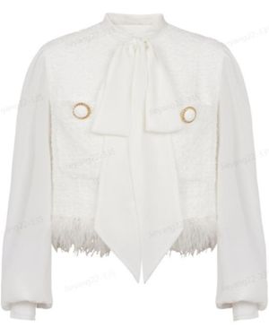 Balmain Tweed Long Sleeved Jacket - White