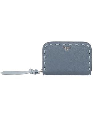 Fendi Zip Around Peekaboo Mini Wallet - Blue