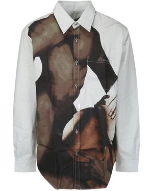 Y. Project Collage-Print Cotton Shirt - Gray